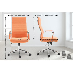 Chaise de bureau Columbus en tissu orange