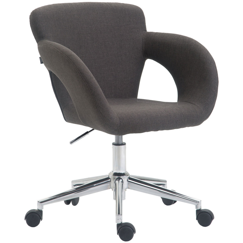 Chaise de bureau en tissu Edison gris foncé