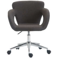 Chaise de bureau en tissu Edison gris foncé