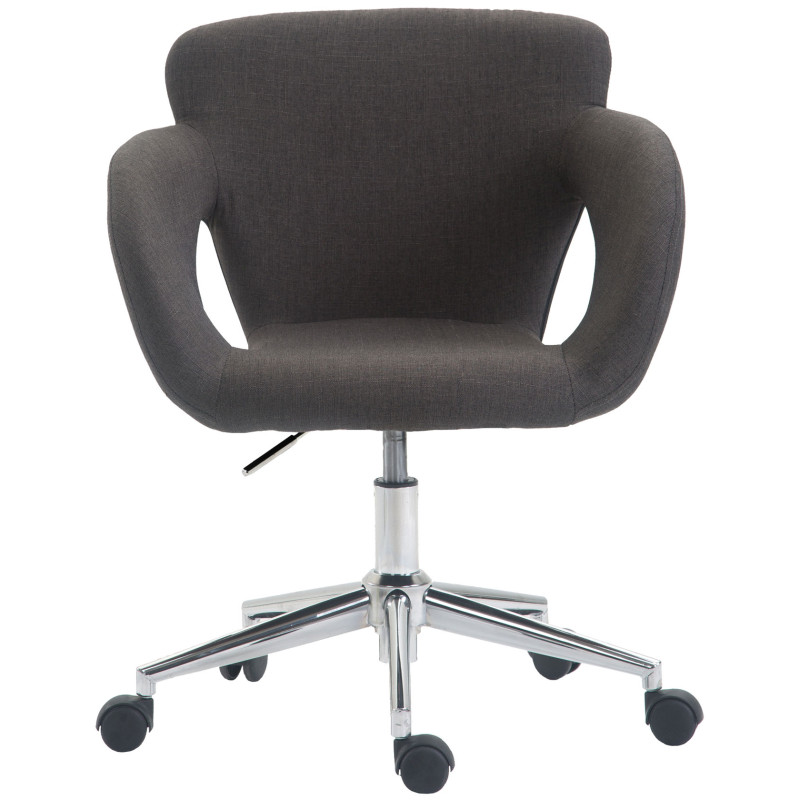 Chaise de bureau en tissu Edison gris foncé