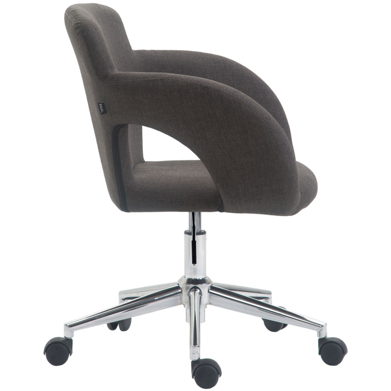 Chaise de bureau en tissu Edison gris foncé