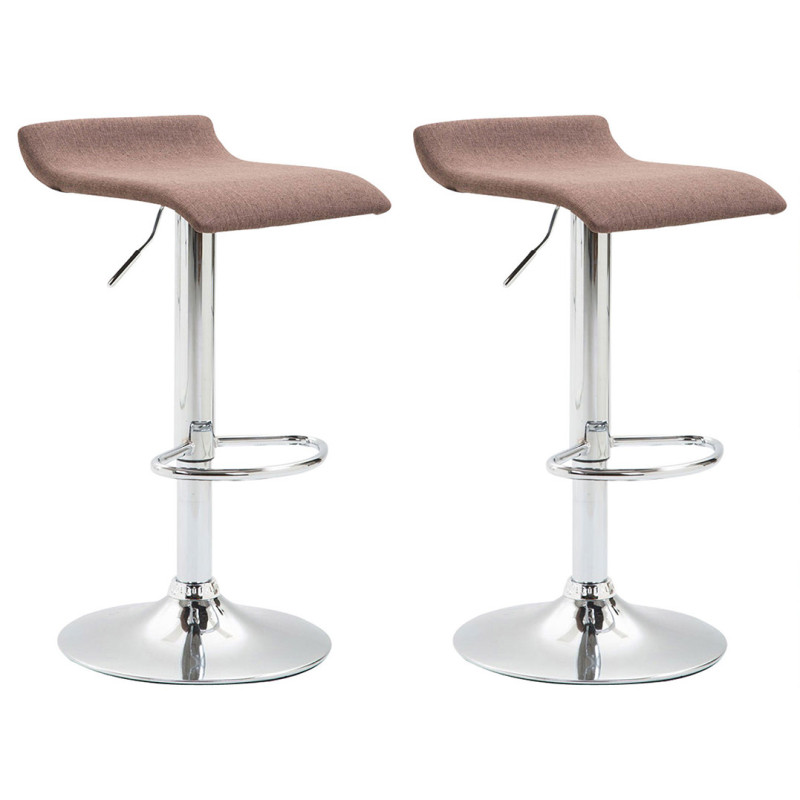 Conjunto de 2 banquetas de bar Dyn V2 em tecido marrom C
