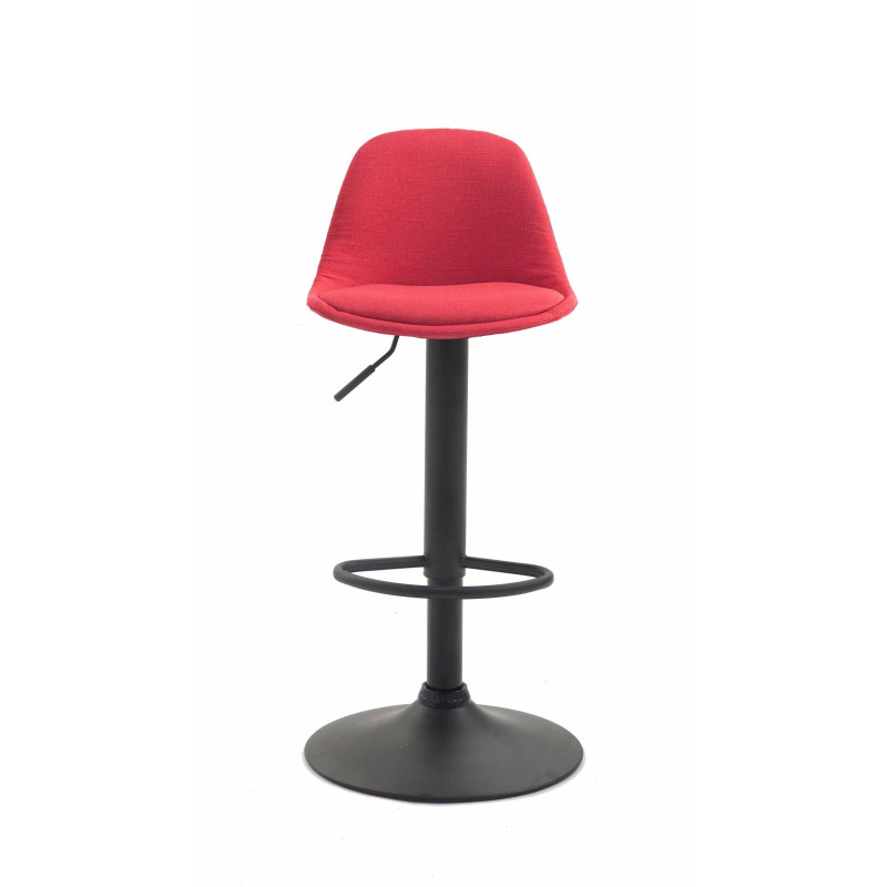 Tabouret de bar Kiel en tissu noir et rouge