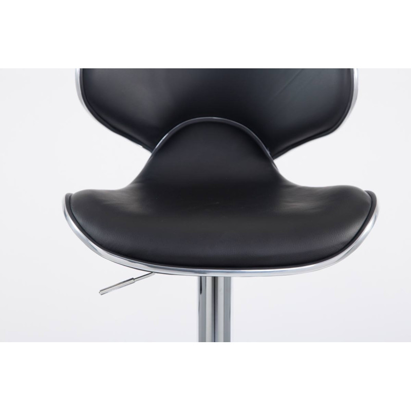 Juego de 2 taburetes de bar Las Vegas V2, imitación piel, cromados, negros