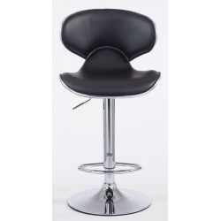 Ensemble de 2 tabourets de bar Las Vegas V2, similicuir, chrome, noir