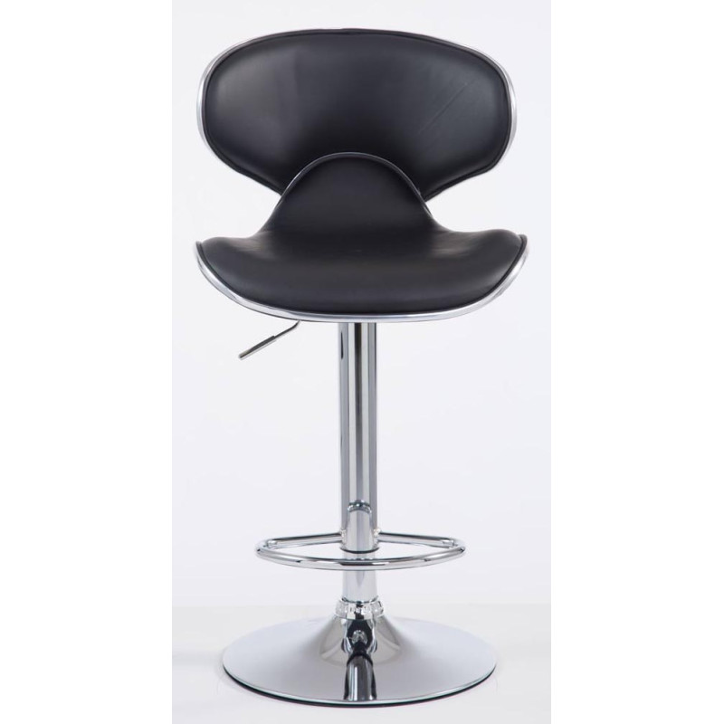 Ensemble de 2 tabourets de bar Las Vegas V2, similicuir, chrome, noir