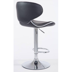 Ensemble de 2 tabourets de bar Las Vegas V2, similicuir, chrome, noir