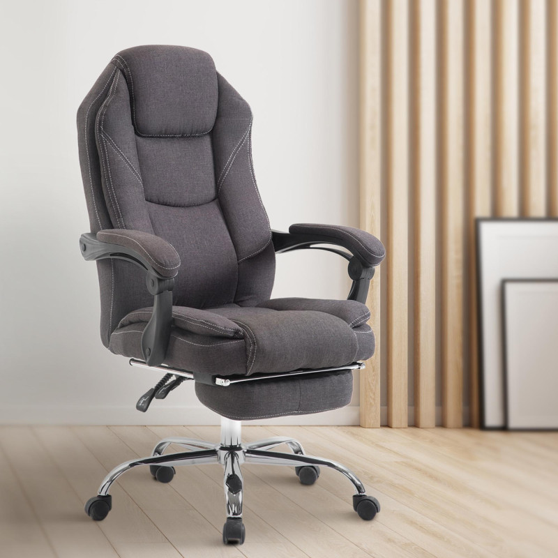 Chaise de bureau en tissu Castle gris foncé