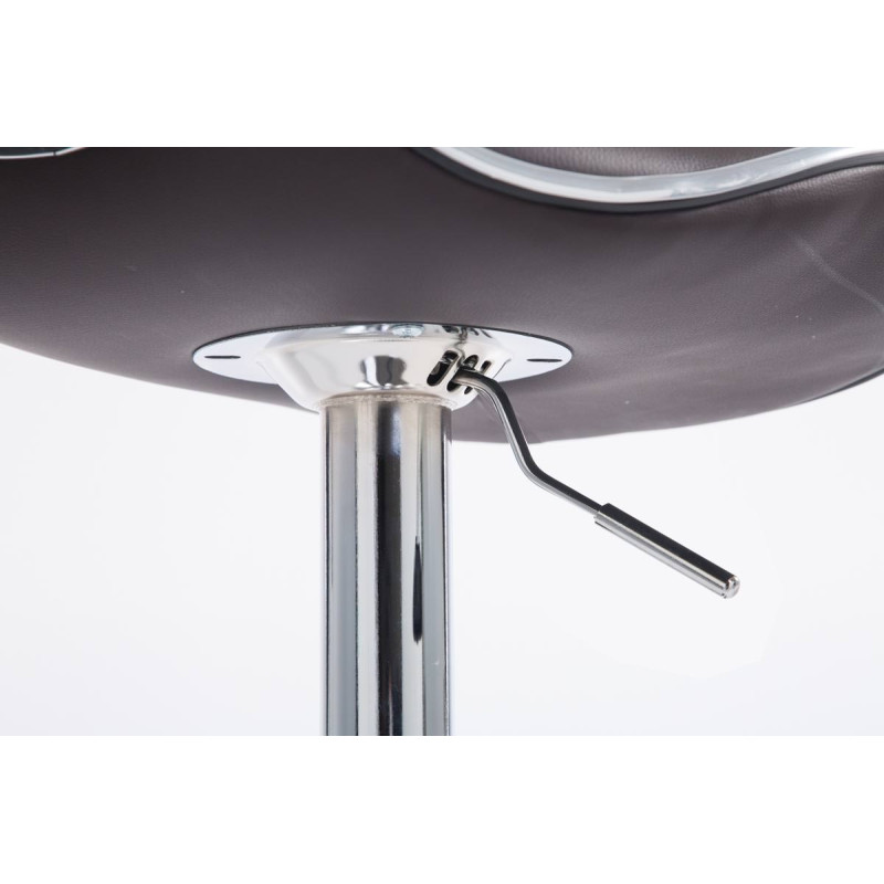 Ensemble de 2 tabourets de bar Las Vegas V2, similicuir, marron chromé