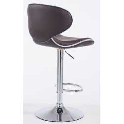 Juego de 2 taburetes de bar Las Vegas V2, imitación de cuero, color marrón cromado
