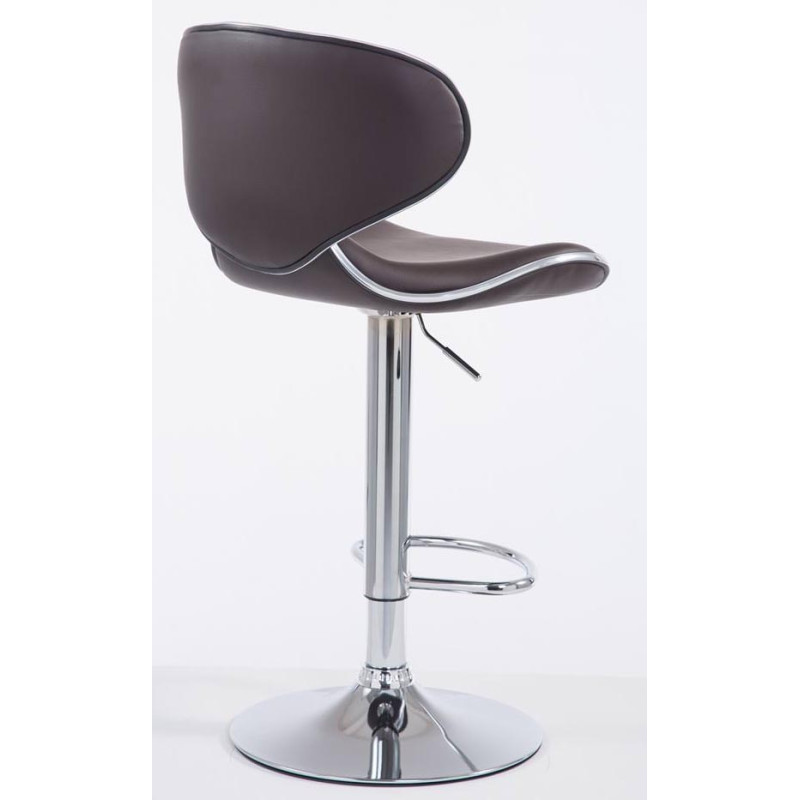 Set di 2 sgabelli da bar Las Vegas V2, similpelle, marrone cromato