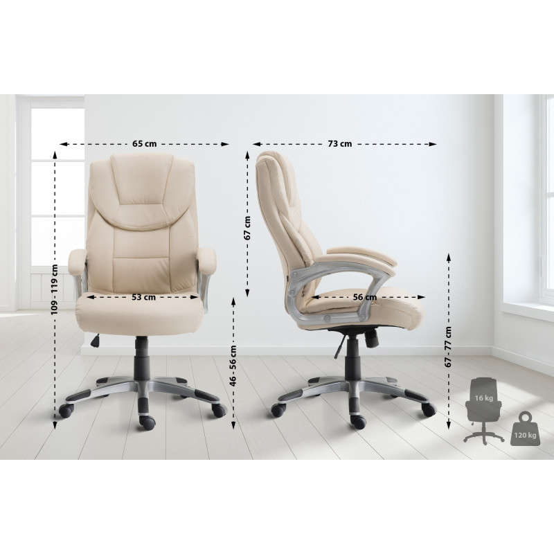 Chaise de bureau Texas V2 crème