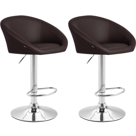 Set di 2 sgabelli da bar Miami V2 in similpelle C marrone