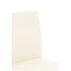 Banqueta de bar Cadiz, couro sintético, aço inoxidável, creme