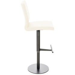 Tabouret de bar Cadiz, similicuir, noir et crème