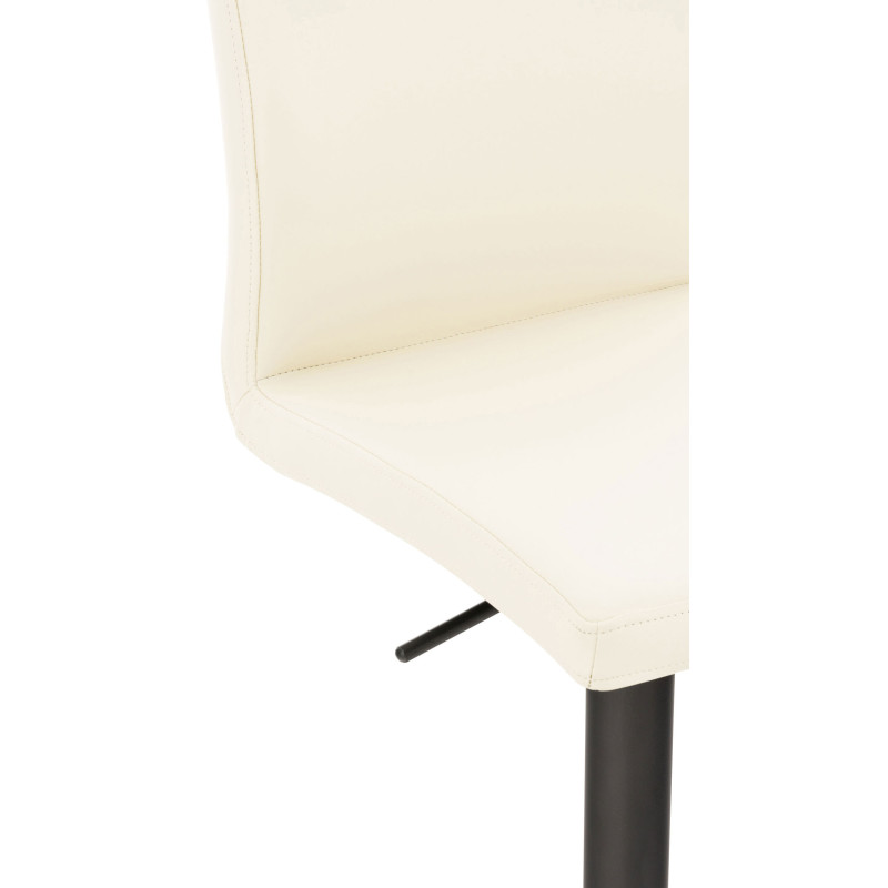 Tabouret de bar Cadiz, similicuir, noir et crème