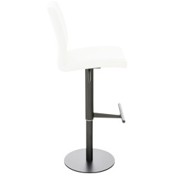 Tabouret de bar Cadiz, similicuir, noir et blanc