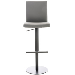 Tabouret de bar Cadiz, similicuir, noir/gris