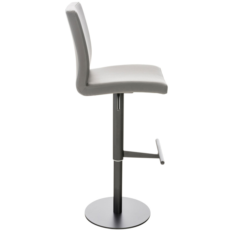 Tabouret de bar Cadiz, similicuir, noir/gris