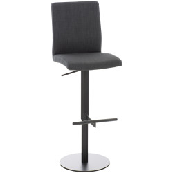 Tabouret de bar Cadiz, tissu noir/gris foncé