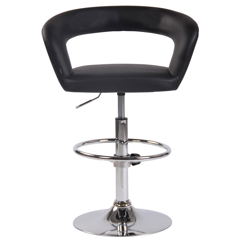Tabouret de bar Jaen, similicuir, noir