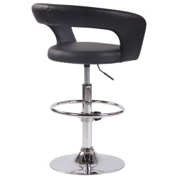 Tabouret de bar Jaen, similicuir, noir