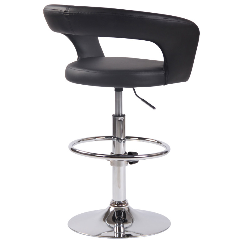 Tabouret de bar Jaen, similicuir, noir