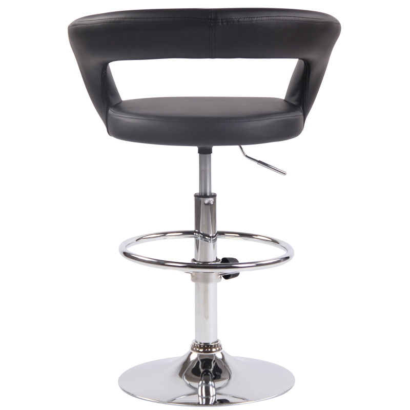 Tabouret de bar Jaen, similicuir, noir