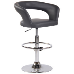 Tabouret de bar Jaen, similicuir, gris