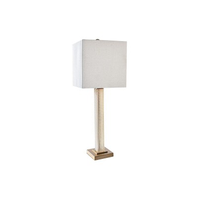 Lampe de bureau DKD Home Decor Beige Doré Métal Verre 50 W 220 V 28 x 28 x 76 cm