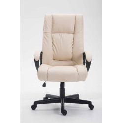 Chaise de bureau XL Sparta en cuir artificiel crème