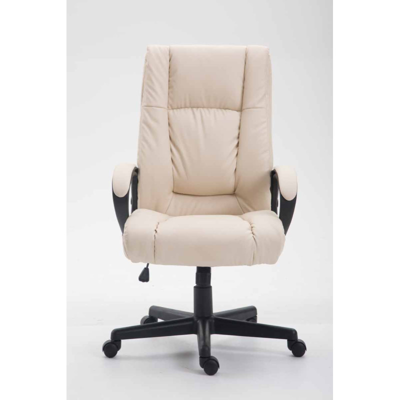 Chaise de bureau XL Sparta en cuir artificiel crème