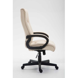 Chaise de bureau XL Sparta en cuir artificiel crème