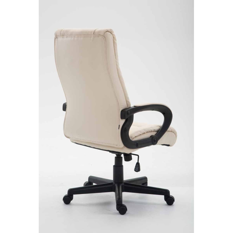 Chaise de bureau XL Sparta en cuir artificiel crème