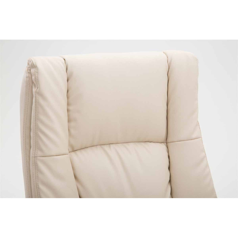 Chaise de bureau XL Sparta en cuir artificiel crème