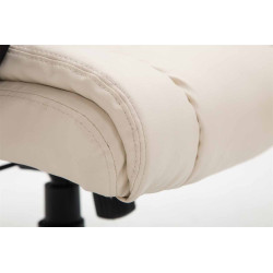 Chaise de bureau XL Sparta en cuir artificiel crème