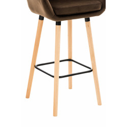 Tabouret de bar Grant, velours, marron