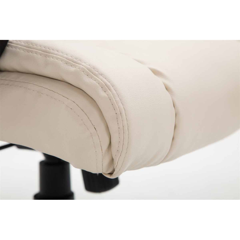 Chaise de bureau XL Sparta en cuir artificiel crème