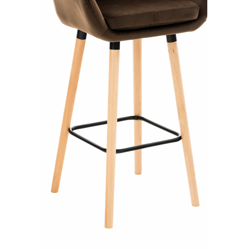 Tabouret de bar Grant, velours, marron