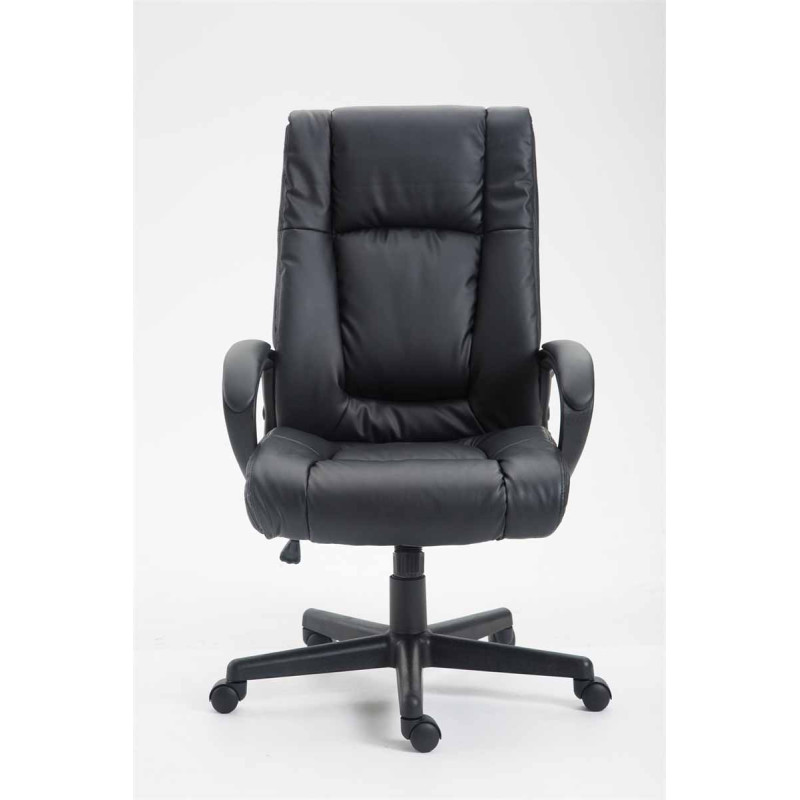 Chaise de bureau XL Sparta en cuir artificiel noir