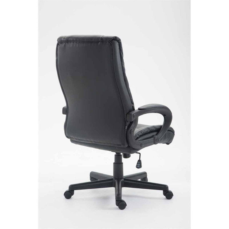 Chaise de bureau XL Sparta en cuir artificiel noir