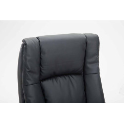 Chaise de bureau XL Sparta en cuir artificiel noir