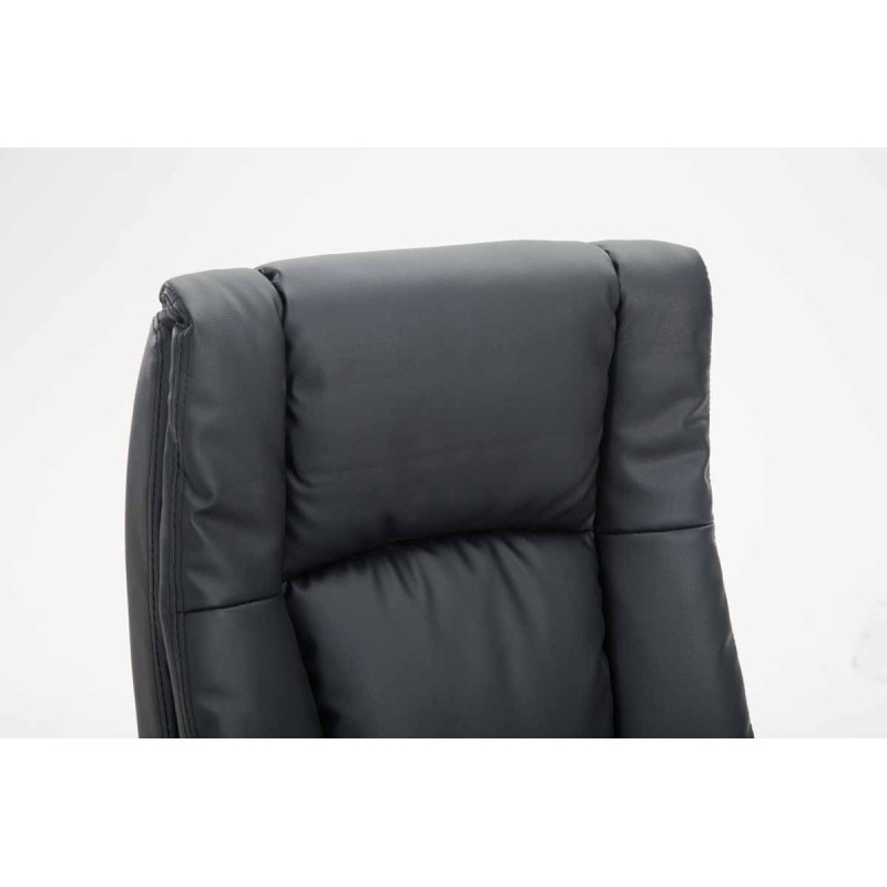 Chaise de bureau XL Sparta en cuir artificiel noir