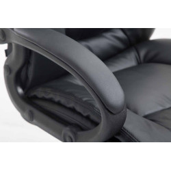 Chaise de bureau XL Sparta en cuir artificiel noir