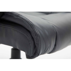 Chaise de bureau XL Sparta en cuir artificiel noir