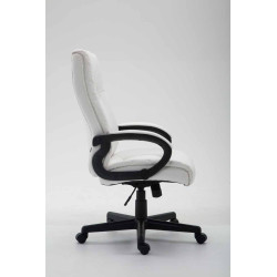 Chaise de bureau XL Sparta en cuir artificiel blanc