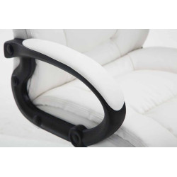 Chaise de bureau XL Sparta en cuir artificiel blanc