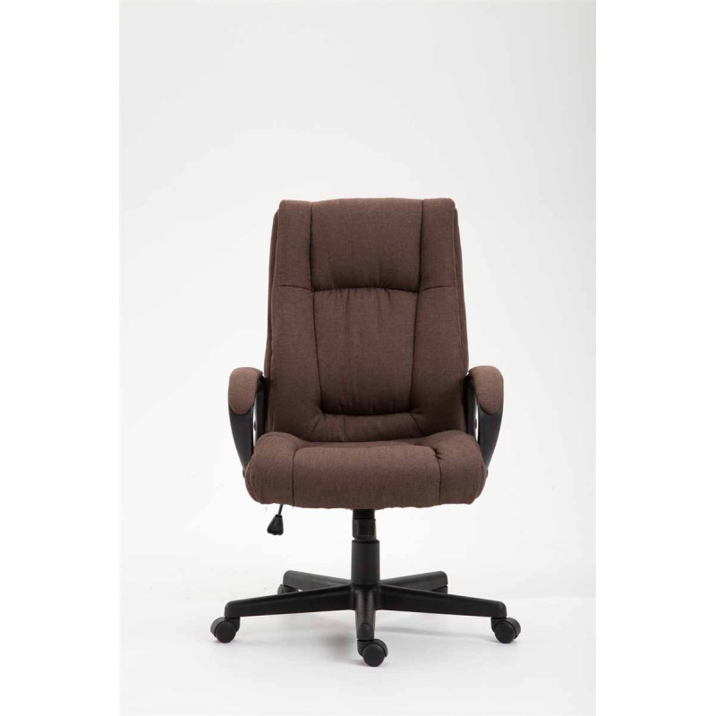 Chaise de bureau XL Sparta en tissu brun