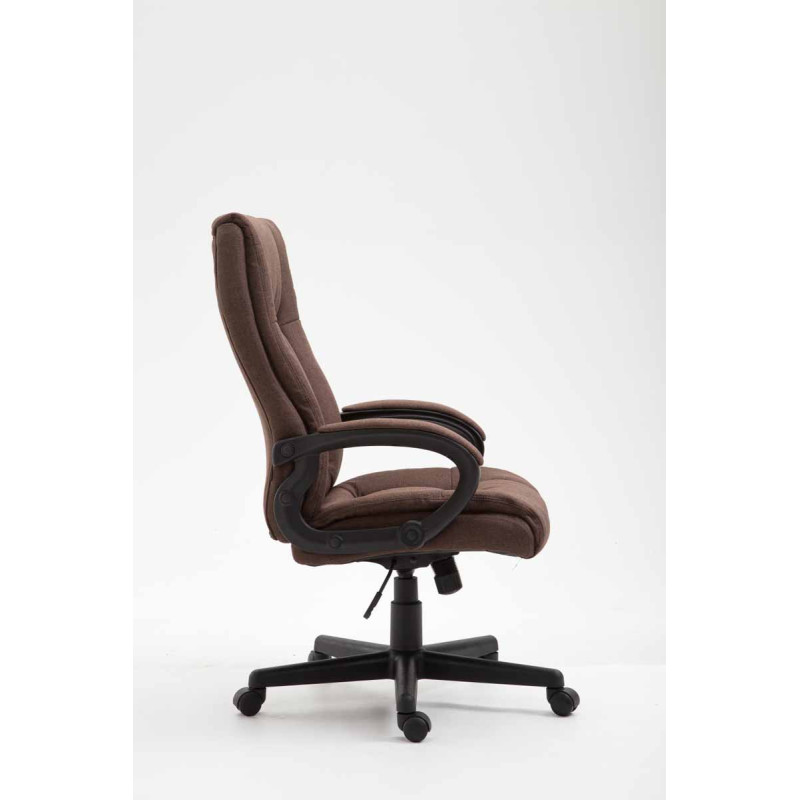 Chaise de bureau XL Sparta en tissu brun