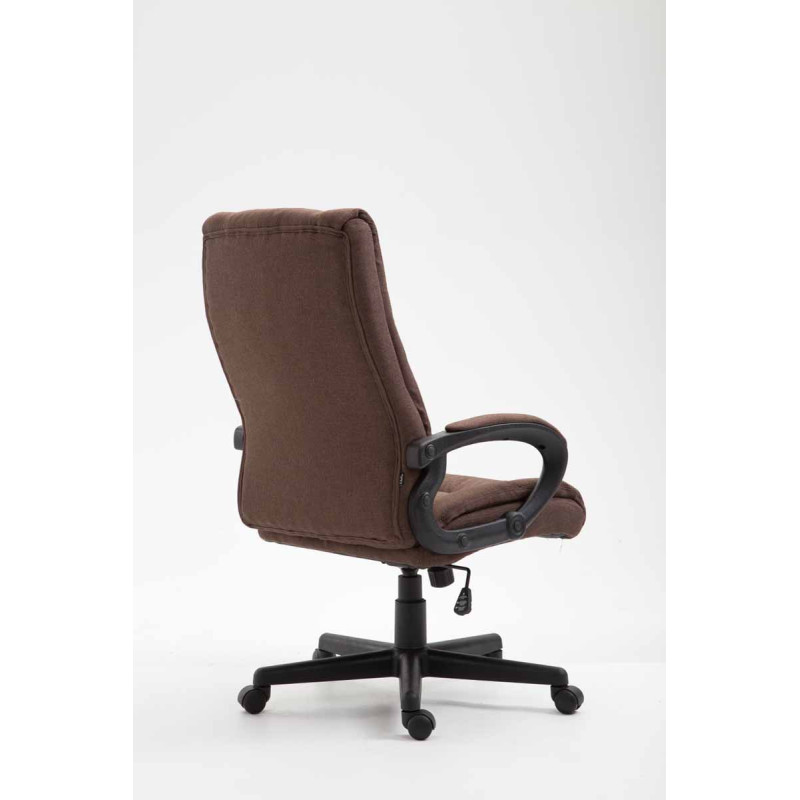 Chaise de bureau XL Sparta en tissu brun